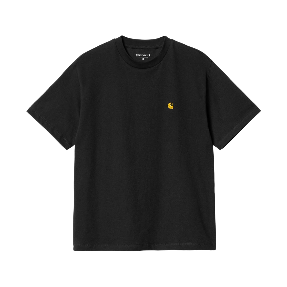 I033045-00F-XX (W) Carhartt WIP S/S Chase T-Shirt Black Gold