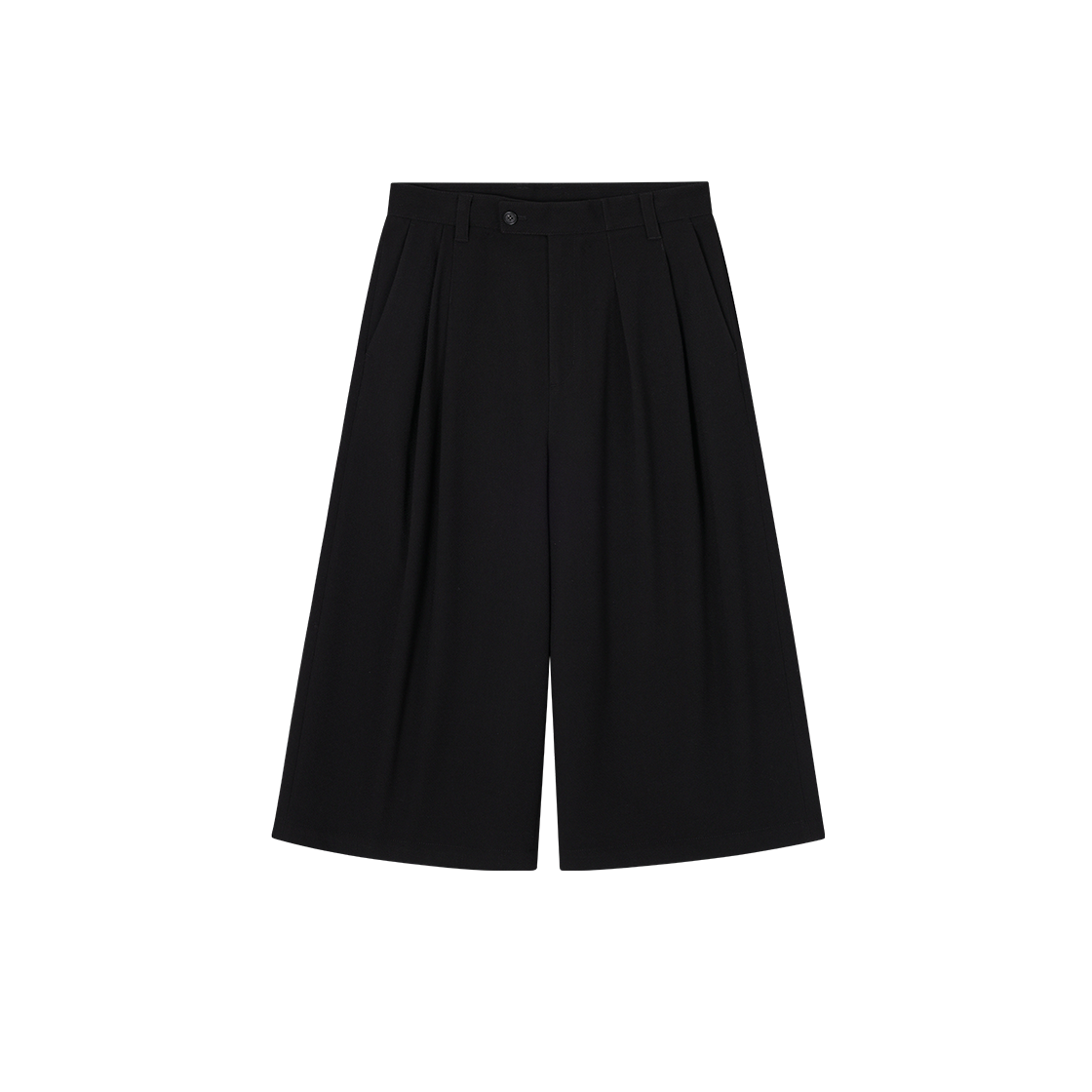 SI2PT208BK SONGZIO HOMME Asymmetric Fold Crop Wide Pants Black