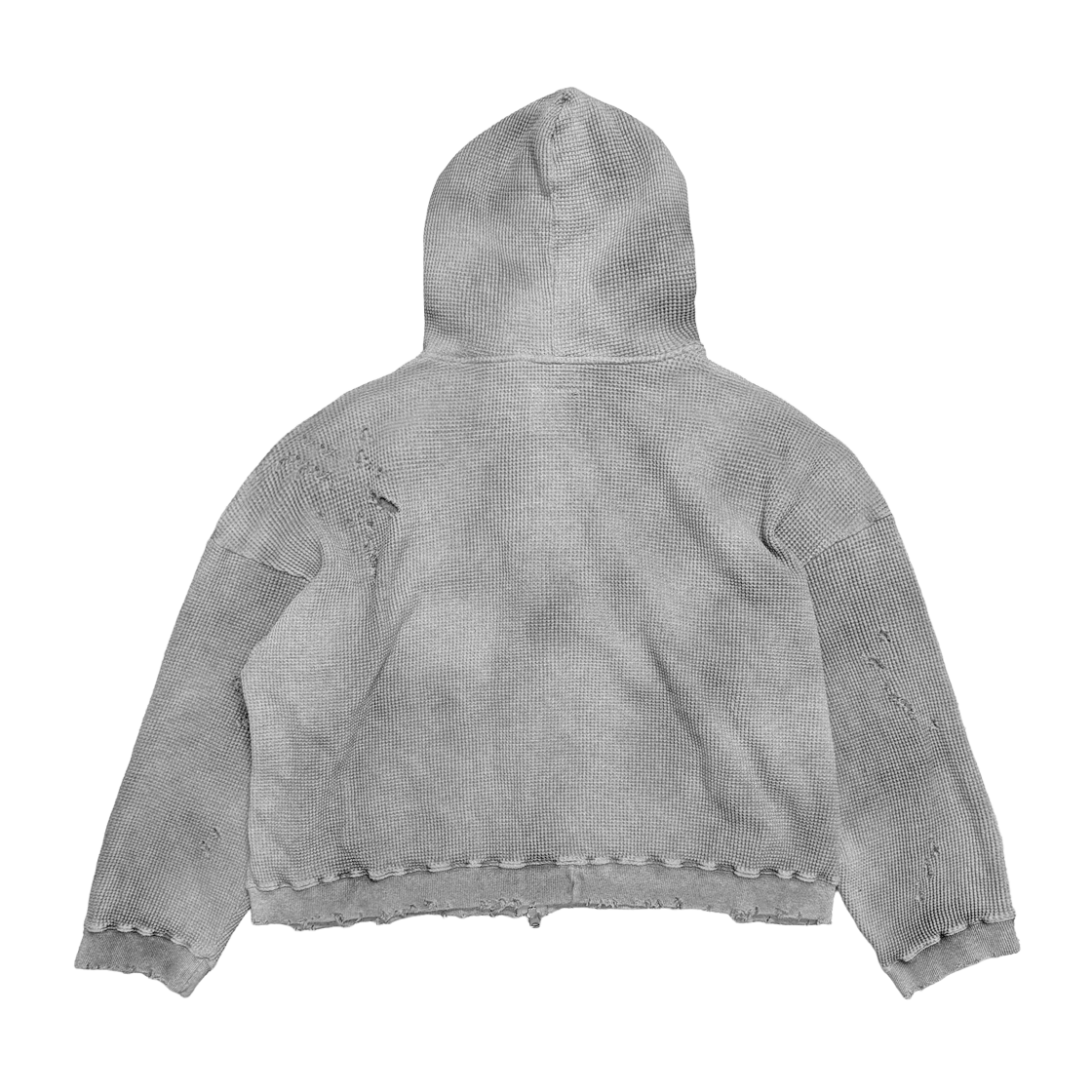 홈리스 디스트레스 빈티지 와플 집업 후드 그레이(Hommless Distressed VTG Waffle Zip Hoodie Grey) - 2