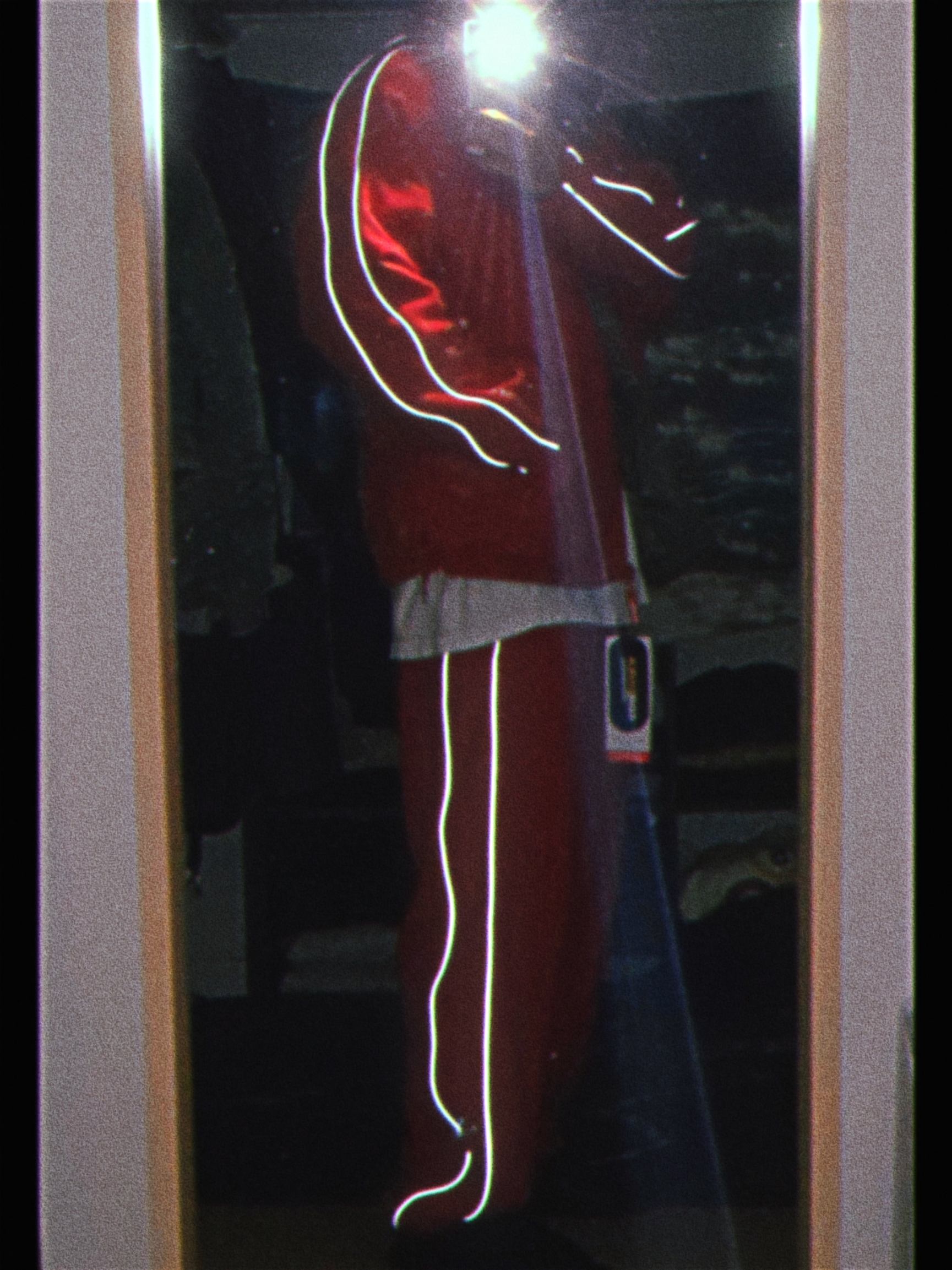 Supreme Polartec Reversible Track Jacket Red - 25FW, Supreme Polartec Reflective Piping Pant Red - 25FW 착용 스타일 - 2
