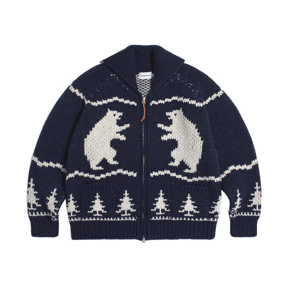 에스피오나지 코위찬 헤비 가디건 폴라 베어 네이비(Espionage Cowichan Heavy Cardigan Polar Bear Navy)