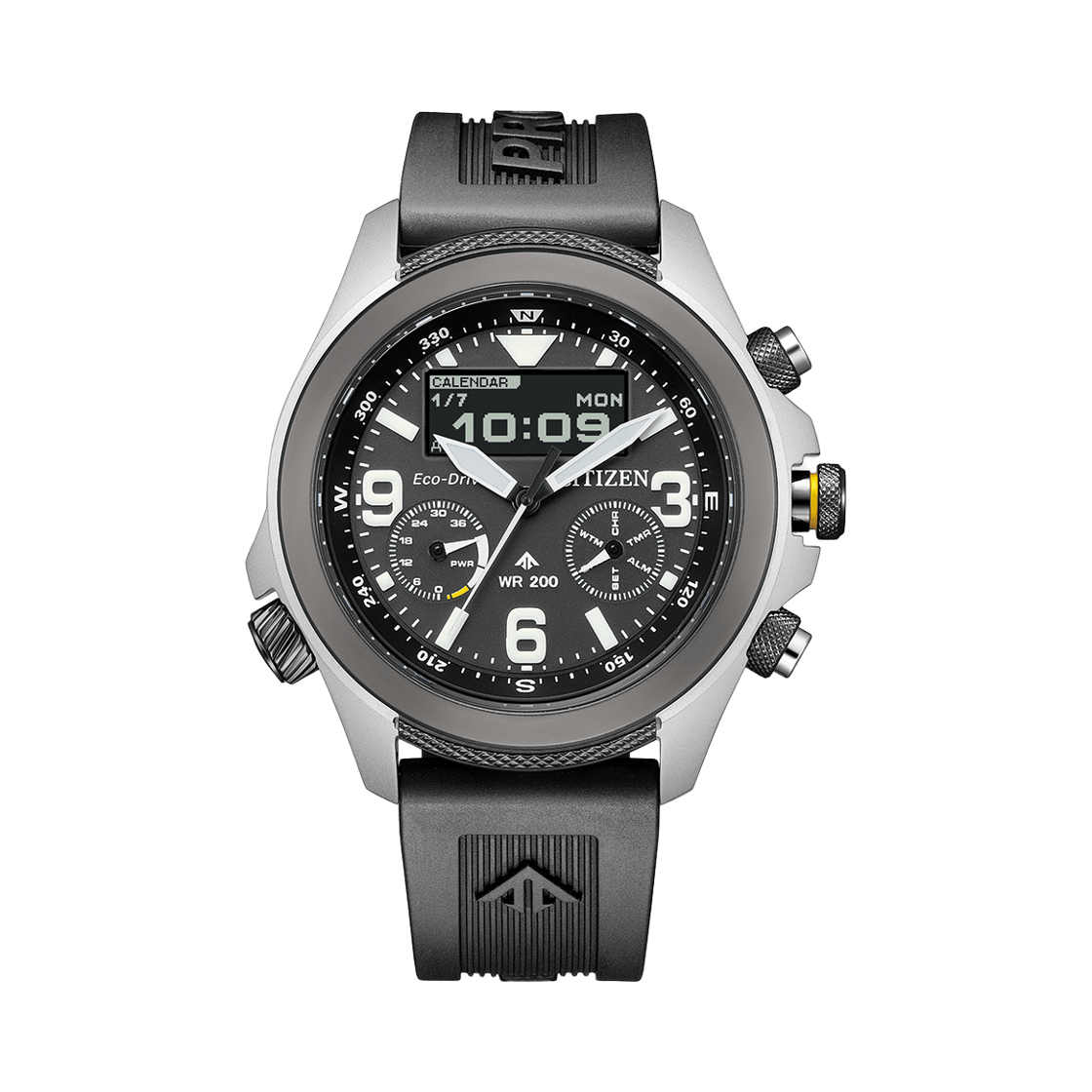 JV1007-07E Citizen Promaster Land Eco-Drive 43.9mm Stainless Steel Black Silver