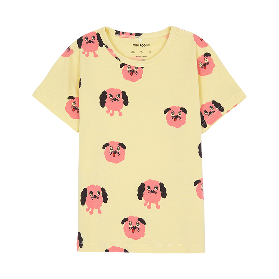 (키즈) 미니 로디니 숏 슬리브 티셔츠 옐로우((Kids) Mini Rodini Short Sleeve T-Shirt Yellow)