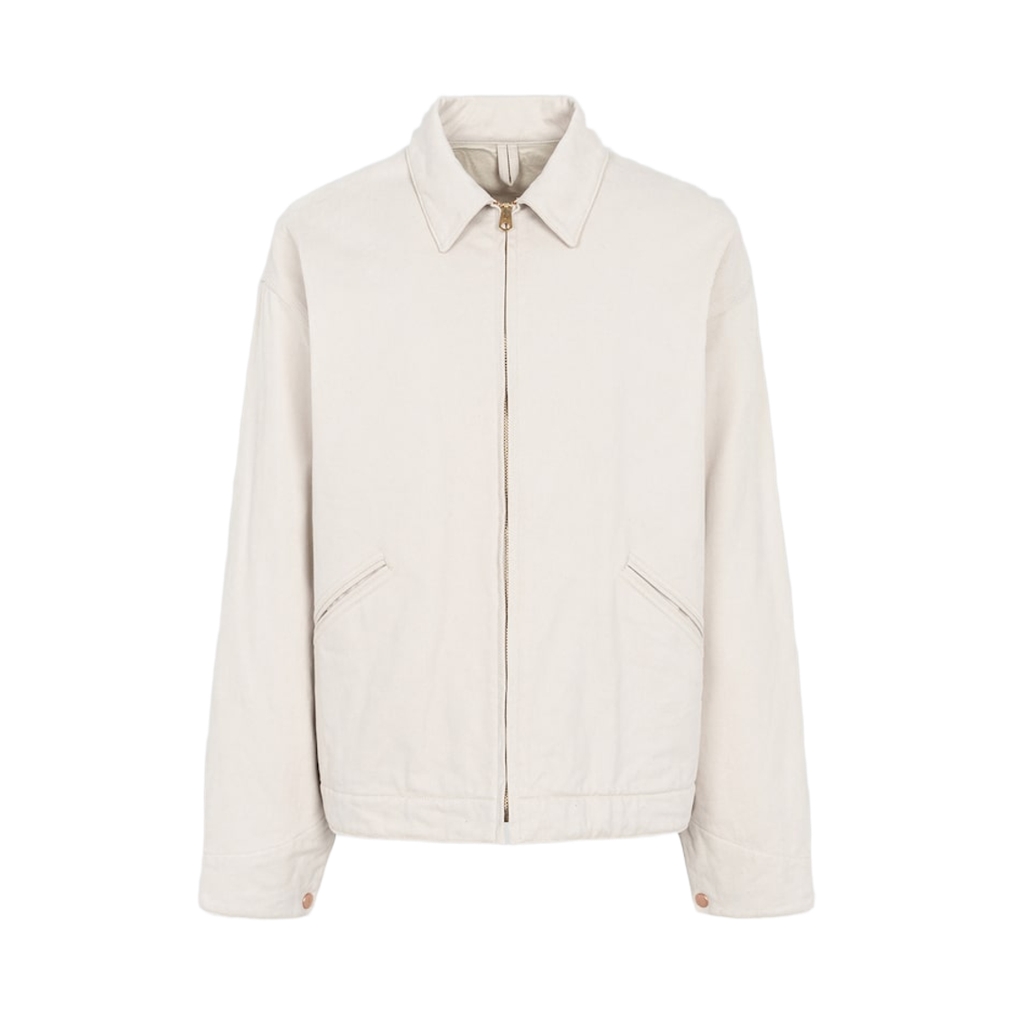 코모리 코튼 트윌 집 숏 자켓 아이보리 - 25AW(Comoli Cotton Twill Zip Short Jacket Ivory - 25AW)