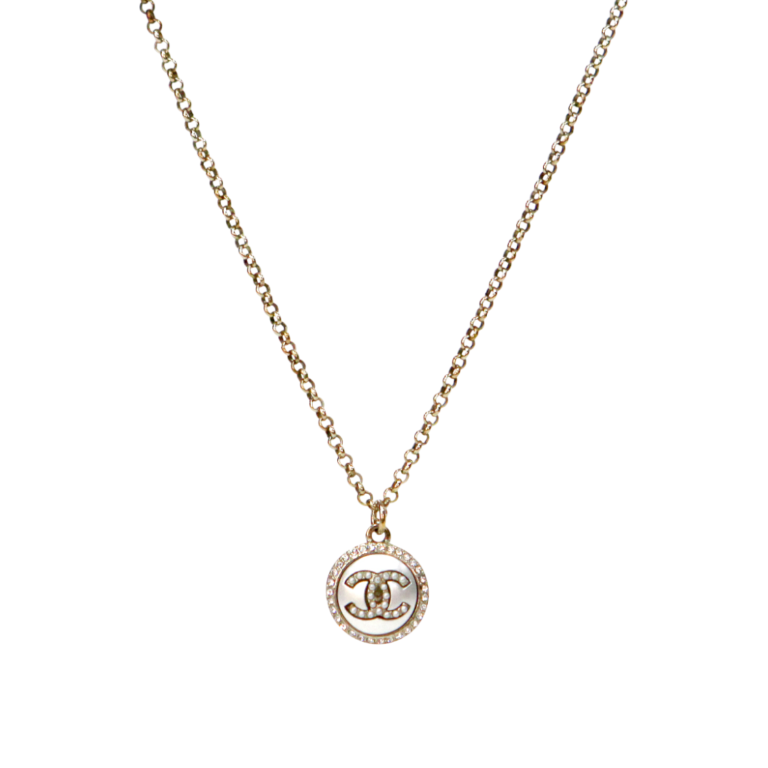 샤넬 큐빅 라운드 펄 CC 골드 목걸이 A-B45547(Chanel Cubic Round Pearl CC Gold Necklace A-B45547) - 1