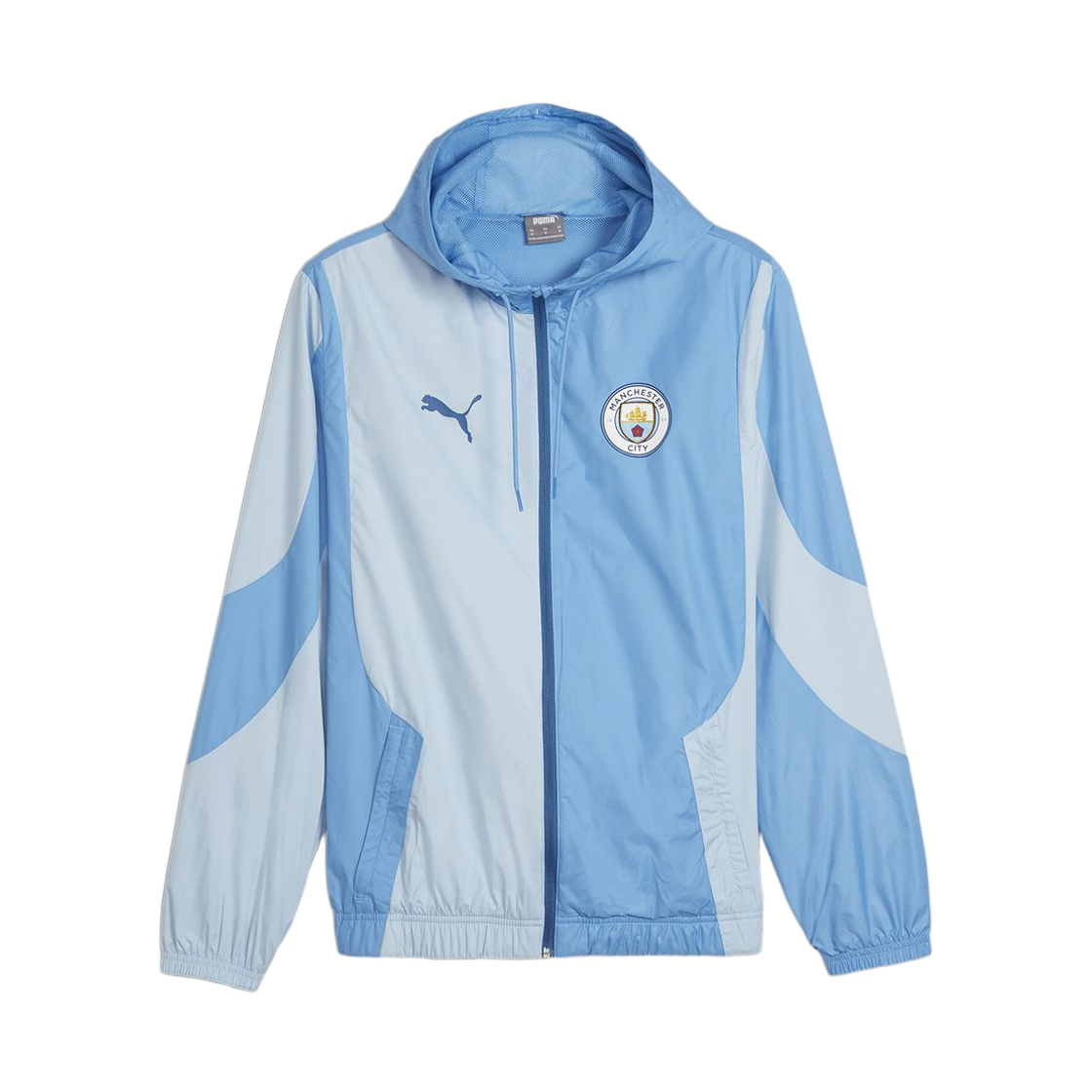 774372-02 Puma Manchester City Prematch Jacket Regal Blue Silver Sky