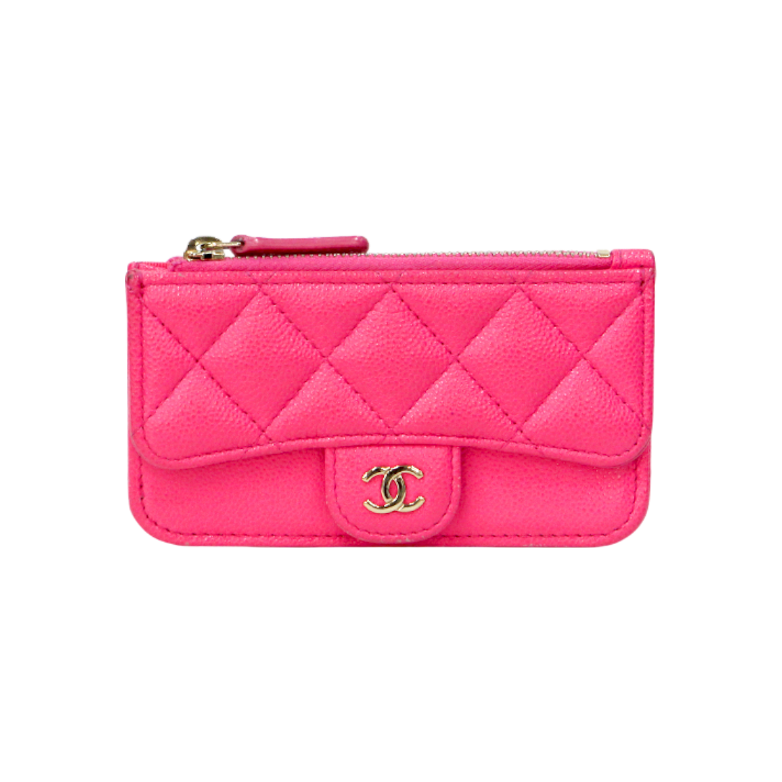 IT4H3684PD7D Chanel Pink Caviar Leather Card Wallet C-B43064