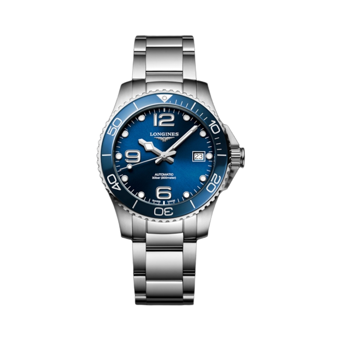 론진 하이드로콘퀘스트 오토매틱 39mm 스테인리스 스틸 세라믹 선레이 블루(Longines Hydroconquest Automatic 39mm Stainless Steel Ceramic Sunray Blue)