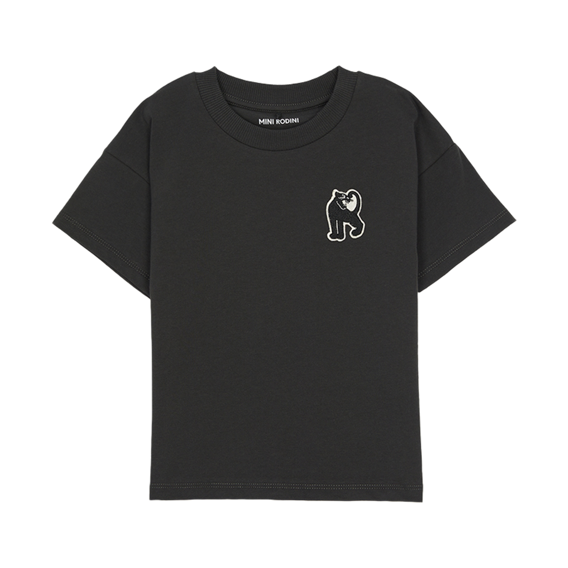 (키즈) 미니 로디니 숏 슬리브 티셔츠 블랙((Kids) Mini Rodini Short Sleeve T-Shirt Black) - 1