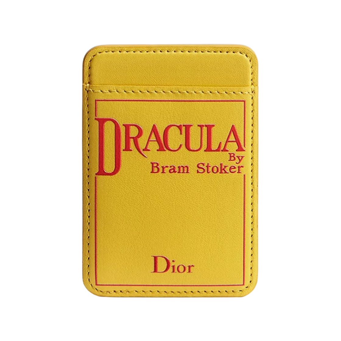 디올 북 커버 마그네틱 카드 홀더 옐로우 레드(Dior Book Cover Magnetic Card Holder Yellow Red)