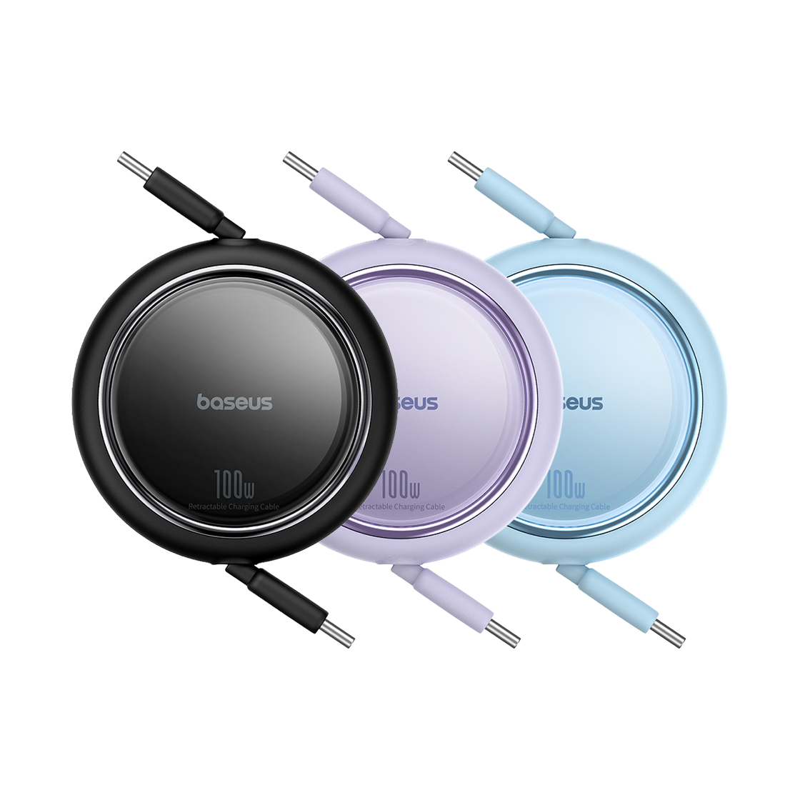 베이스어스 릴 케이블 C타입 고속 데이터 초고속 충전 케이블 100W 1m