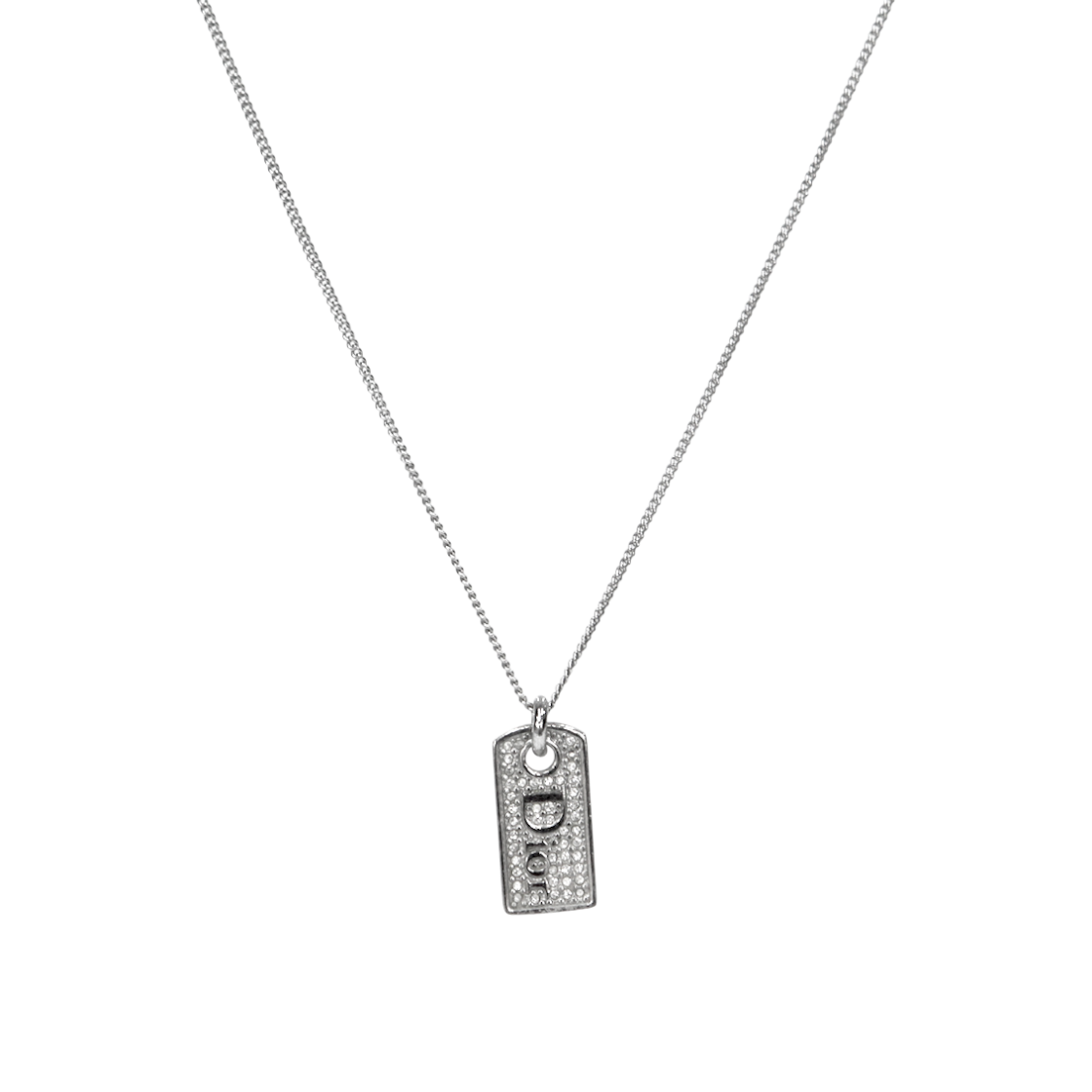 ITEWVVKUKW4K Dior Cubic Plate Silver Necklace A-B45350