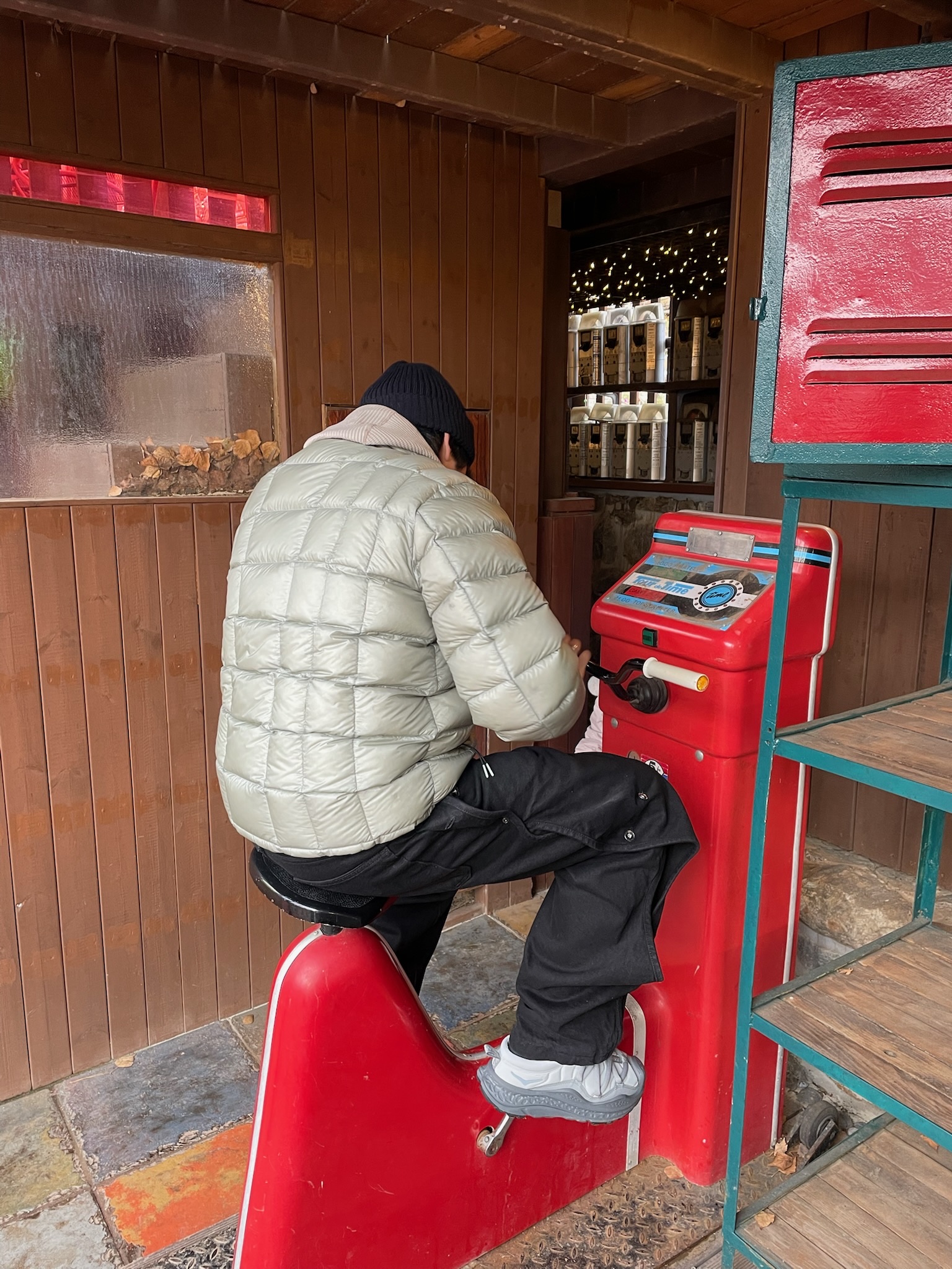 999Humanity Modular Light Goose Puffer Light Grey, Sansan Gear Cotton Wave Pants Black 착용 스타일 - 1