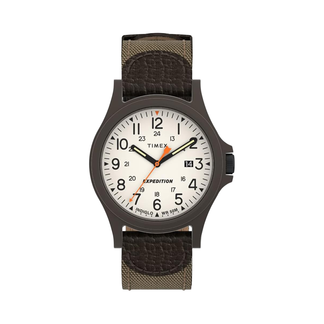 TW4B23700 Timex Acadia Date 40mm Fabric Strap Watch Brown White
