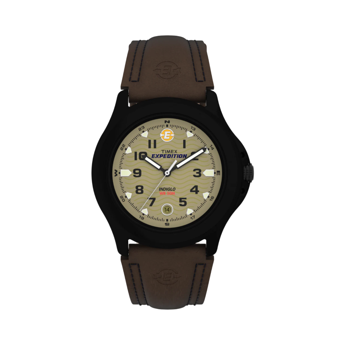 타이맥스 익스페디션 메탈 필드 40mm 레더 스트랩 워치 브라운 그린(Timex Expedition Metal Field 40mm Leather Strap Watch Brown Green) - 1