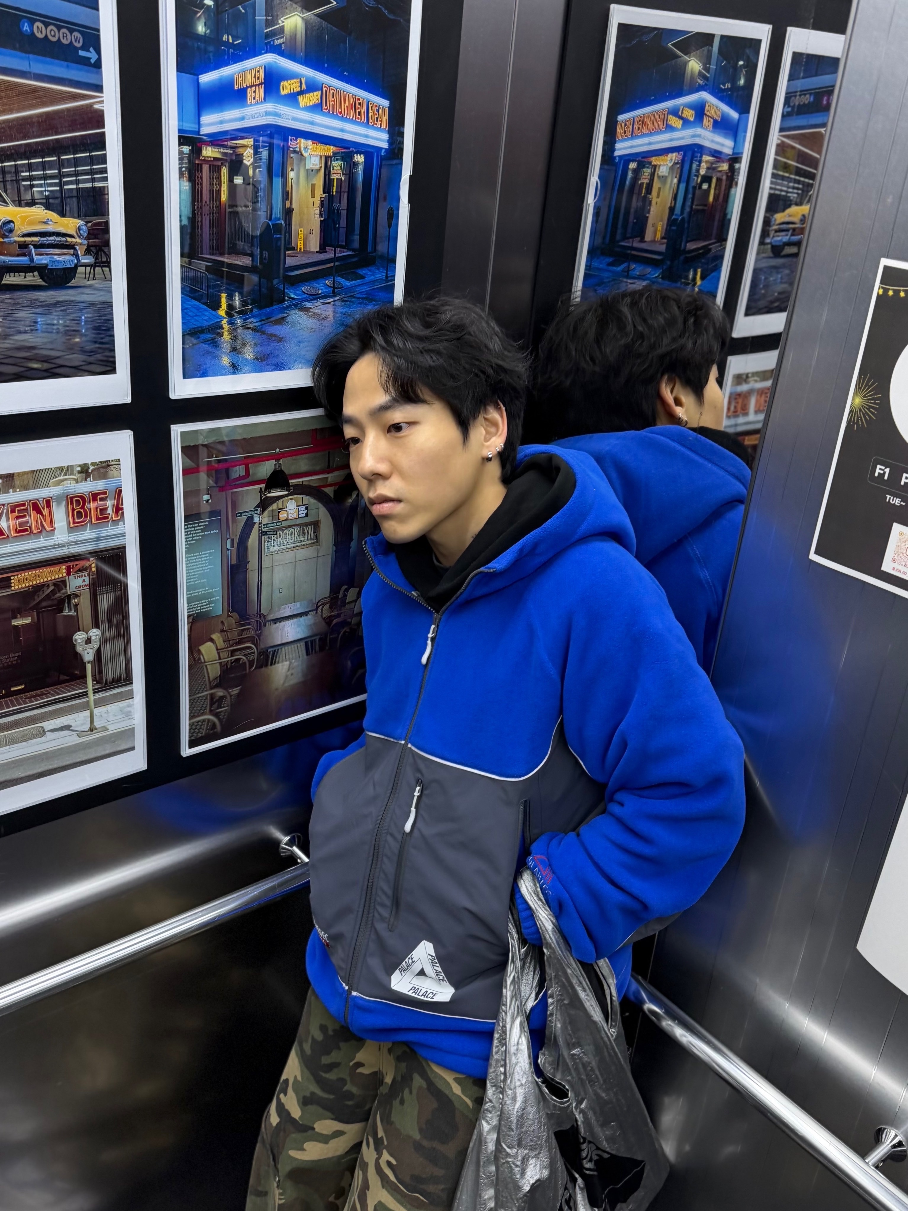 Palace Polartec 3M Hooded Jacket Ultra - 23FW, Palace Palace Shop Reusable Bag Silver - 22FW 착용 스타일 - 2
