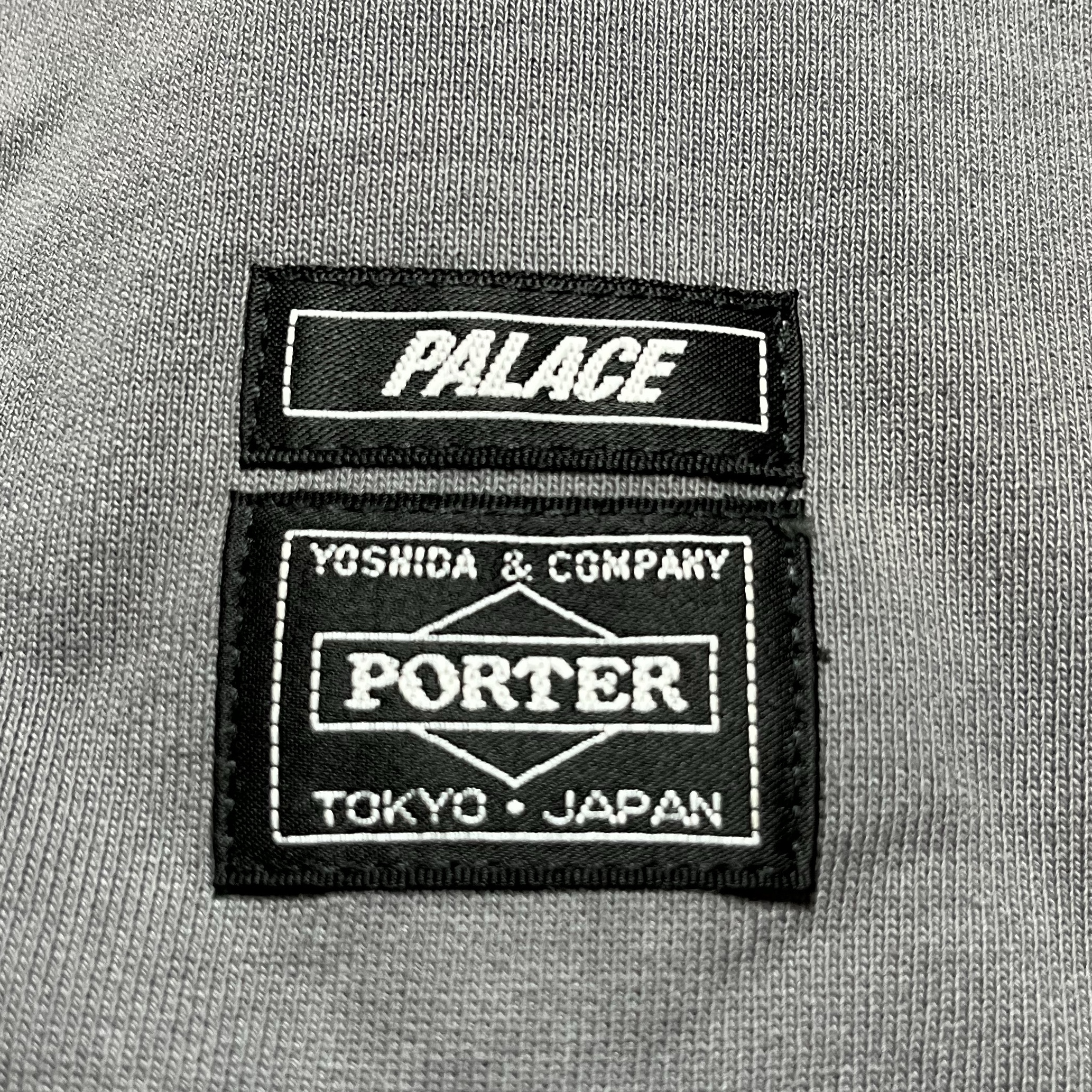 Palace x Porter Tri-Ferg Hoodie Gray 착용 스타일
