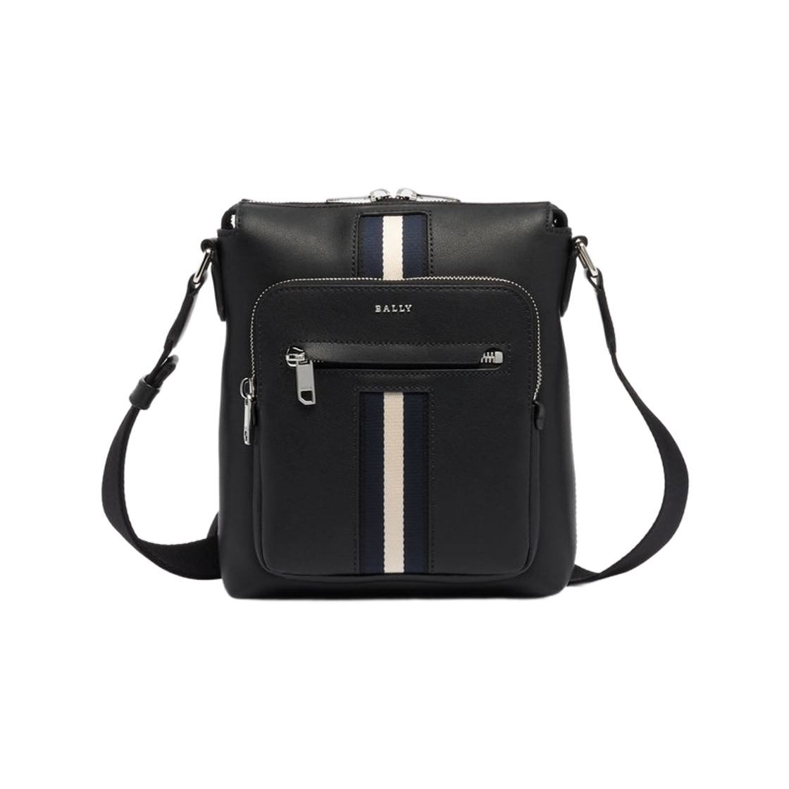 발리 리본 블랙 레더 크로스바디백 브라운(Bally Crossbody Bag in Black Leather with Ribbon Brown)