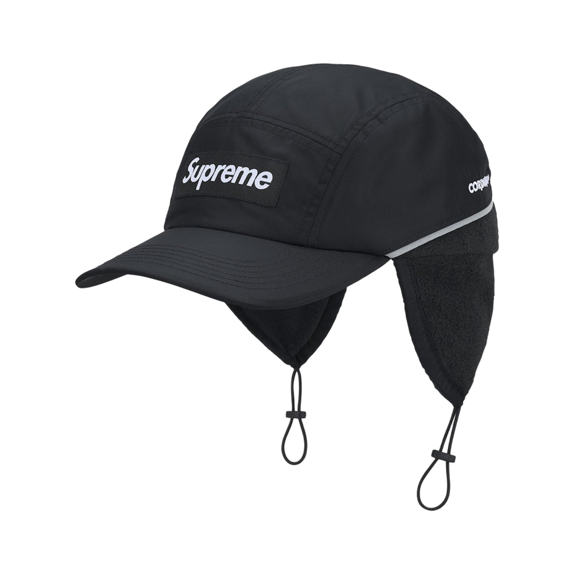 슈프림 폴라텍 라인드 패커블 이어플랩 캠프 캡 블랙 - 25FW(Supreme Polartec Lined Packable Earflap Camp Cap Black - 25FW)