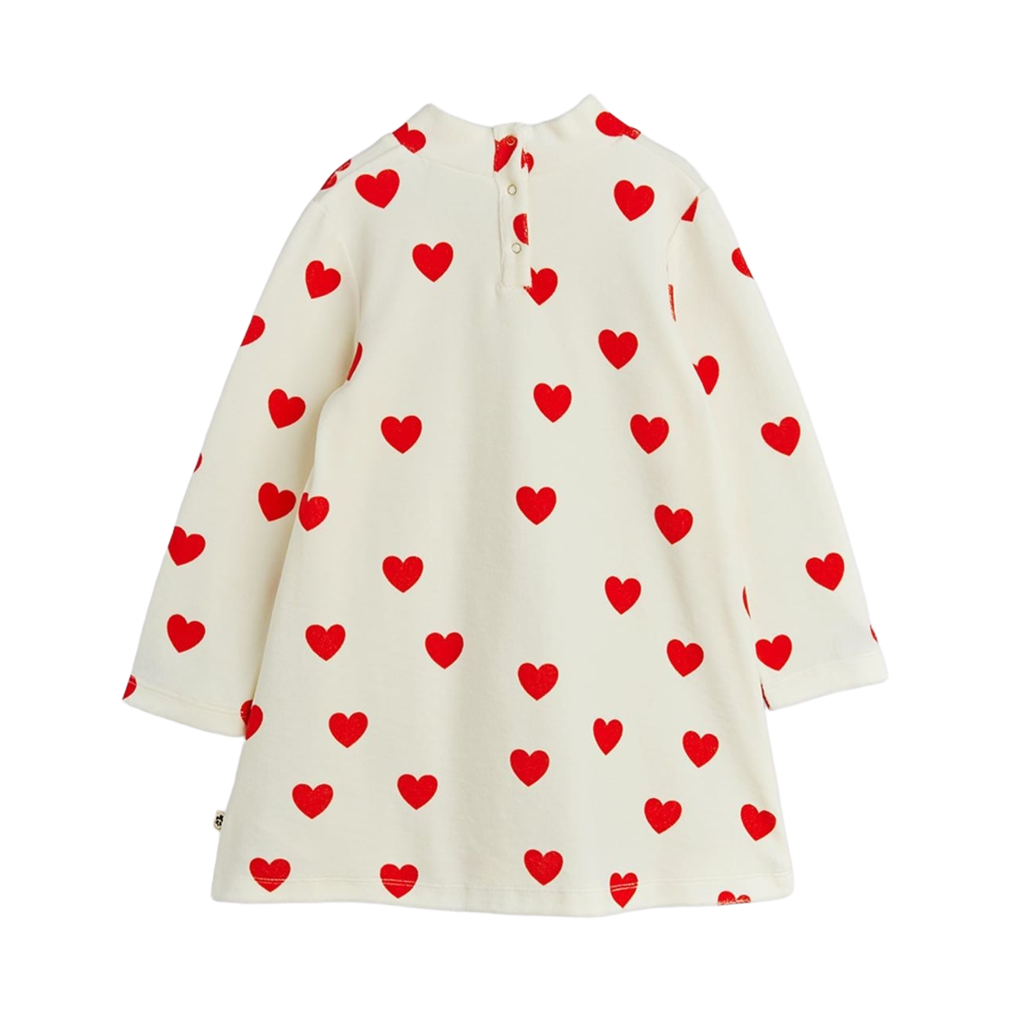 (키즈) 미니 로디니 하트 벨루어 드레스 화이트((Kids) Mini Rodini Hearts Velour Dress White) - 2