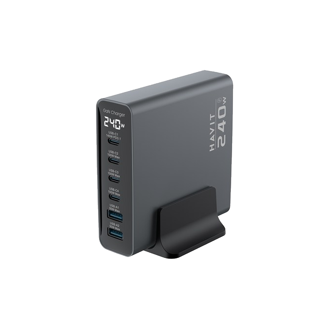 우진스토어 해빗 초고속 멀티충전기 어댑터 240W PD GaN PPS(Woojin Store HAVIT UCL005 240W GaN Power Adapter)