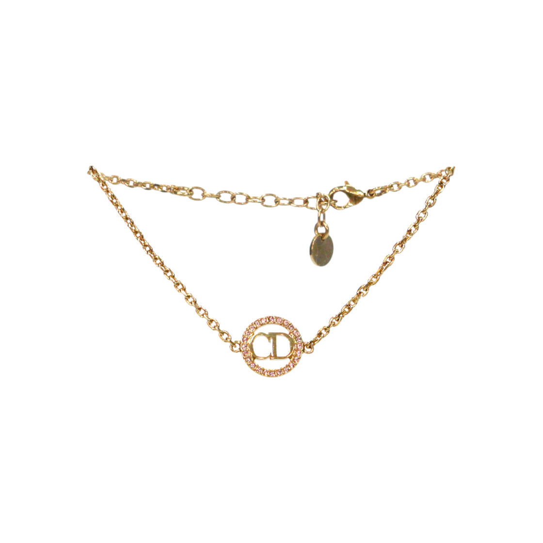 디올 큐빅 라운드 클레어 D 룬 골드 팔찌 A-B45439(Dior Cubic Round Clear D Rune Gold Bracelet A-B45439) - 1