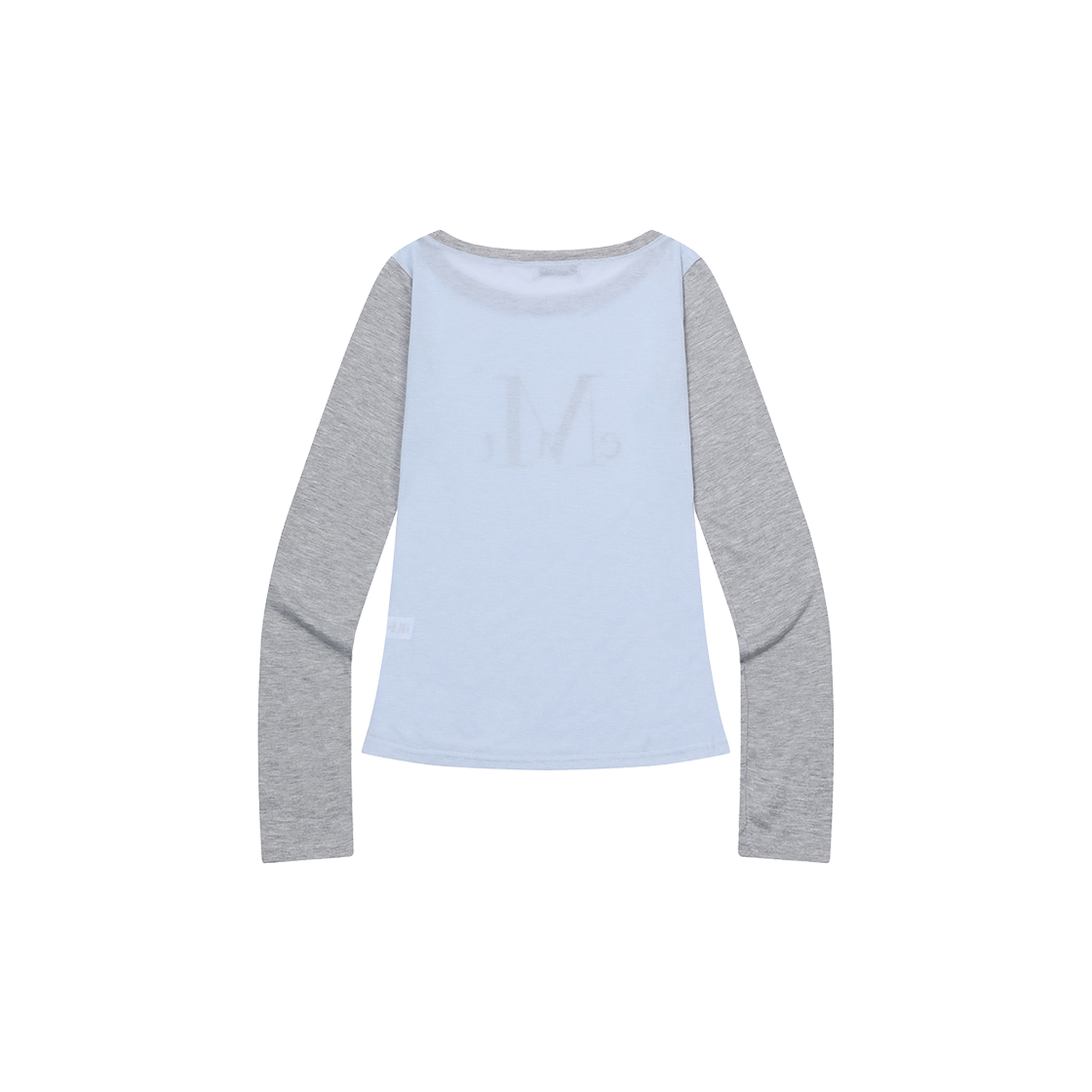 무센트 메인 심볼 배색 시스루 긴팔 티 (3컬러) 소라 - 그레이(MUCENT Main Symbol See Through T (3Color) Sora - gray) - 2