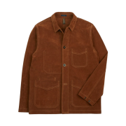 Drake's Heavyweight Suede Five Pocket Chore Jacket Rust