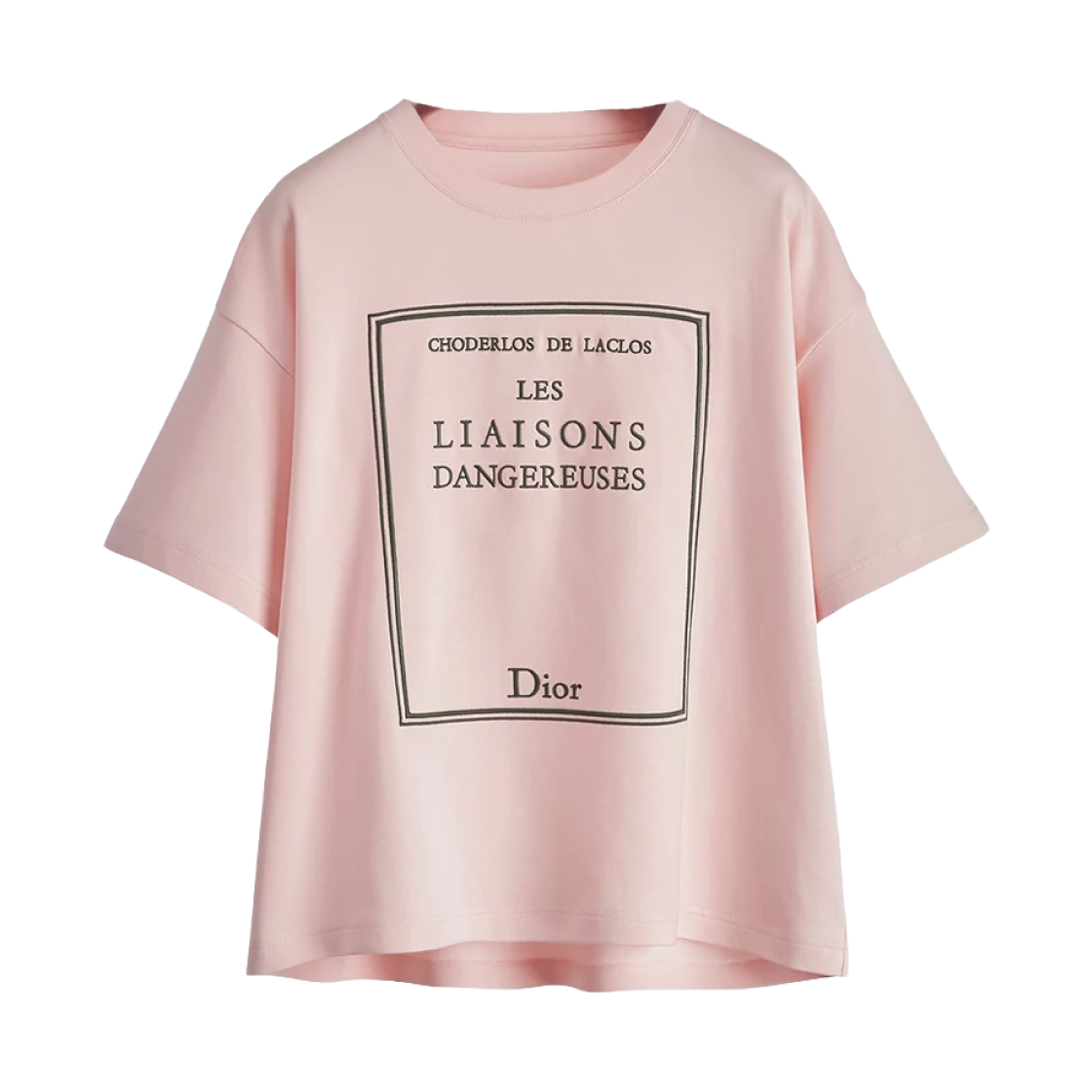 (W) 디올 북 커버 코튼 저지 오버사이즈 크롭 티셔츠 핑크 그레이((W) Dior Book Cover Cotton Jersey Oversized Cropped T-Shirt Pink Grey)