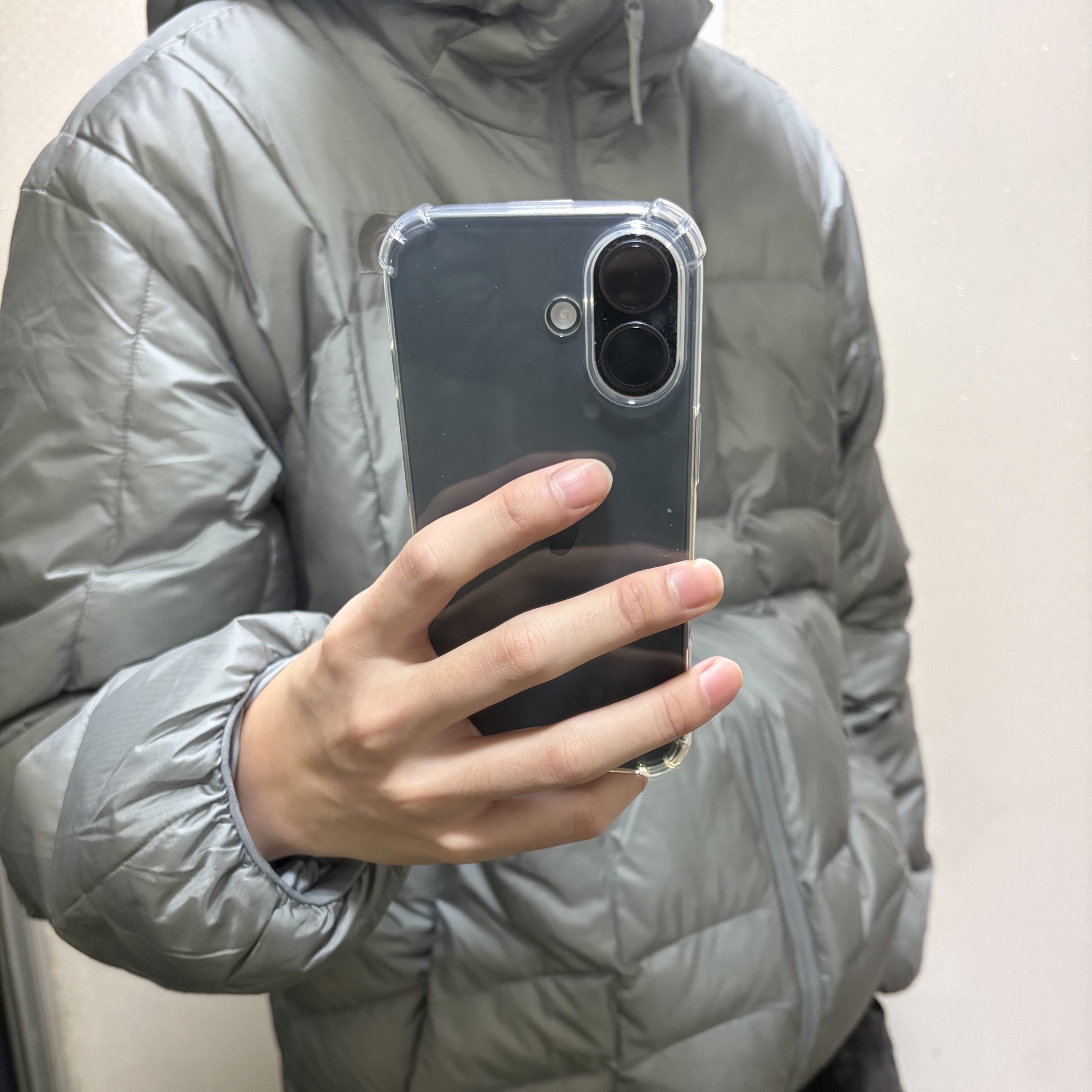 The North Face Wave LT On Jacket Gray 착용 스타일