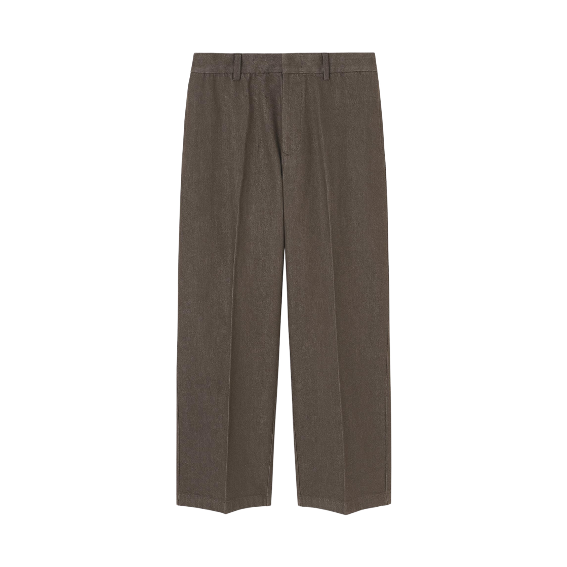 359784-37 GU Twill Wide Straight Pants Brown