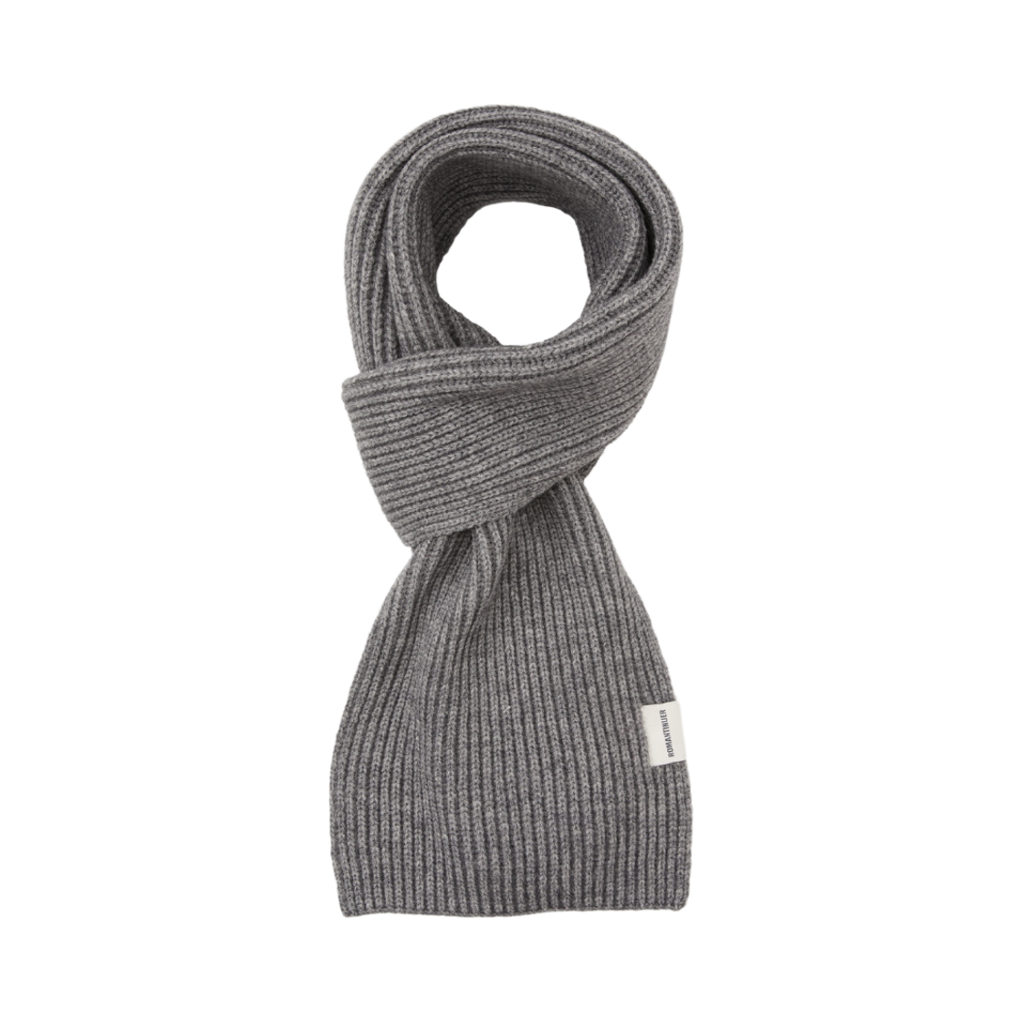 R25W006BRGR ROMANTINUER Basic Rib Knit Muffler - Gray