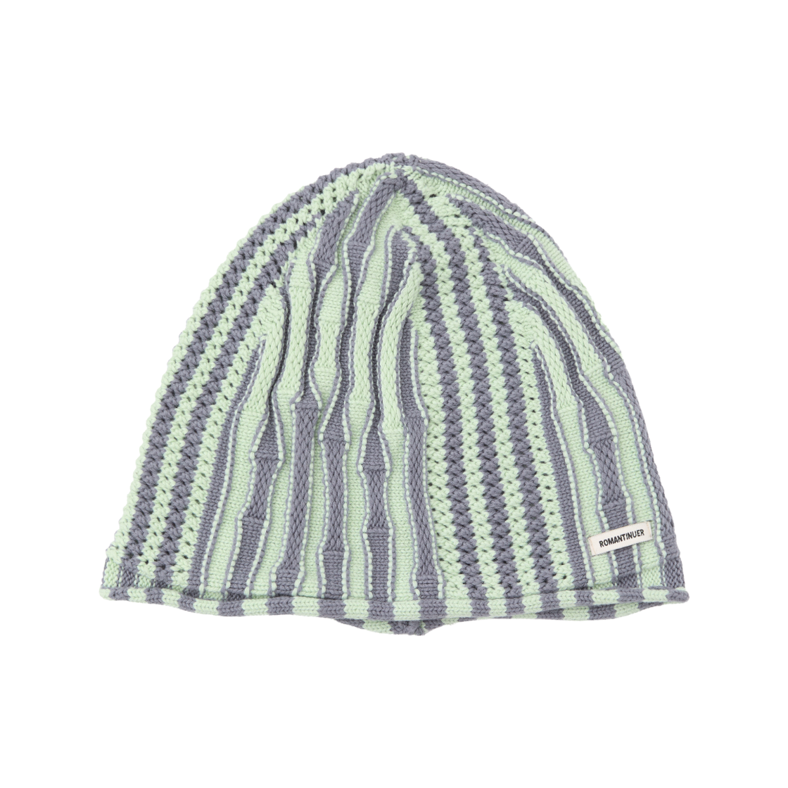 로맨티누어 투톤 스트라이프 비니 - 그린(ROMANTINUER Two-Tone Stripe Beanie - Green) - 1