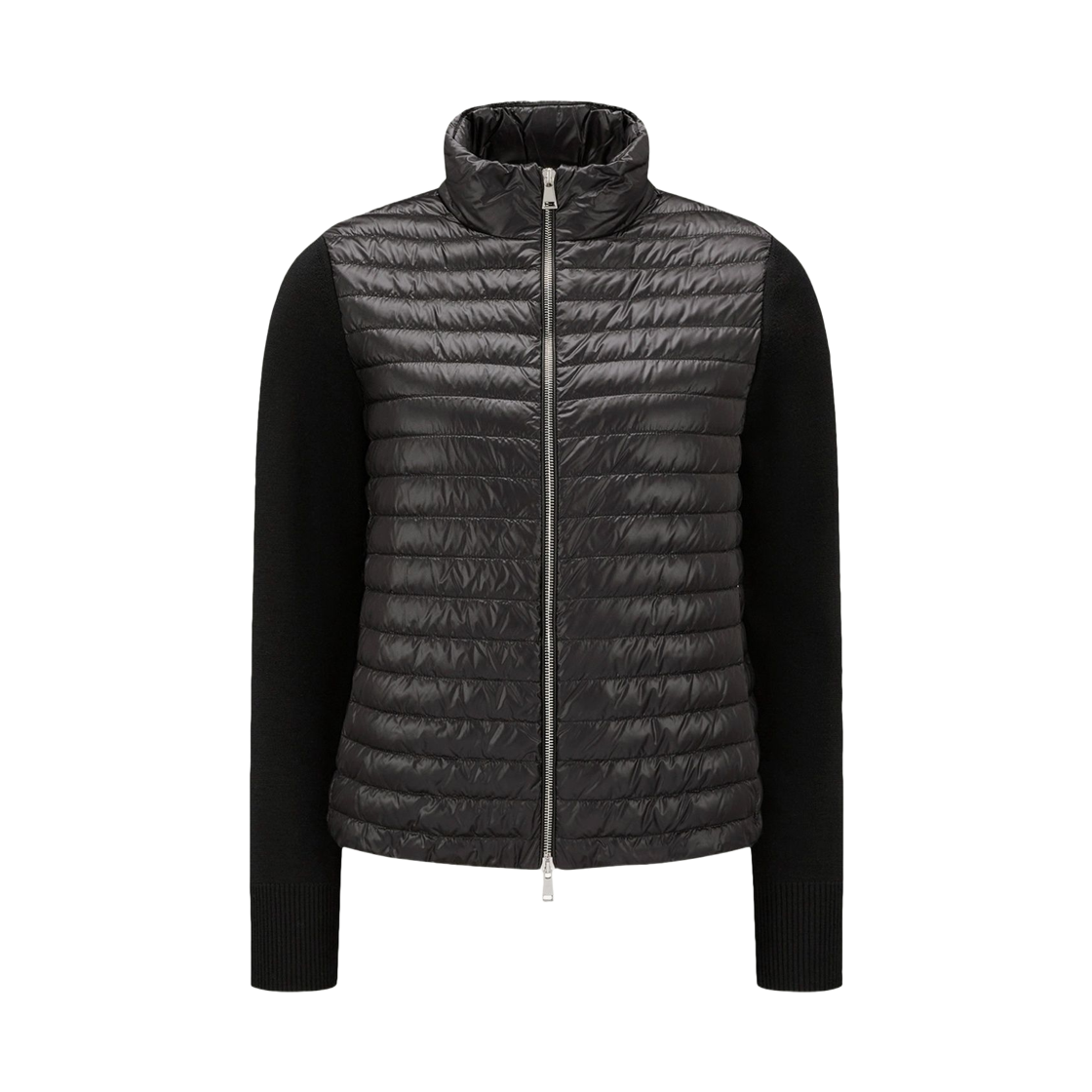 (W) 몽클레르 패딩 울 집업 가디건 블랙 - 26SS((W) Moncler Padded Wool Zip Up Cardigan Black - 26SS) - 1
