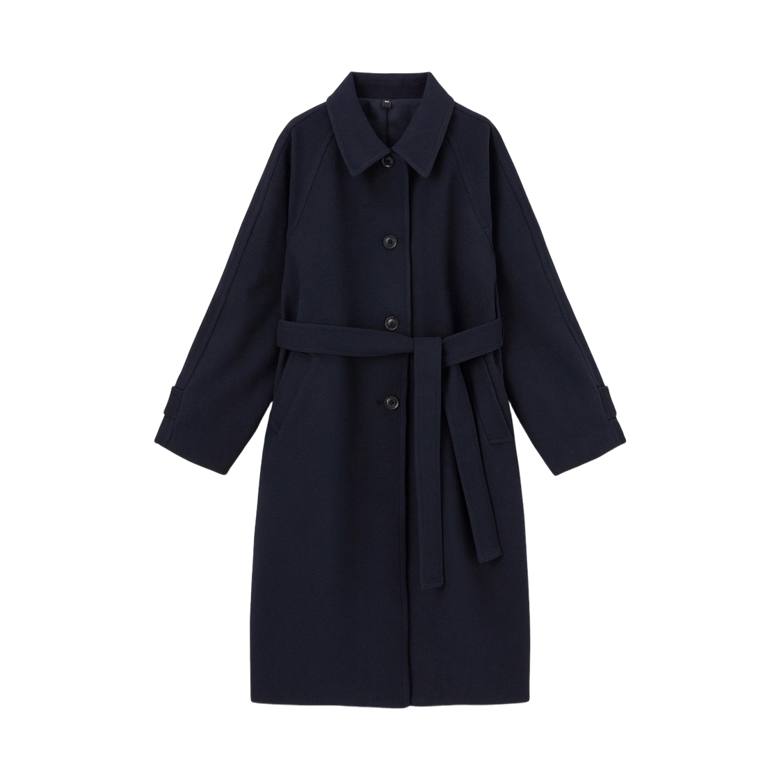 357674-69 (W) GU Cozy Melton Balmacaan Coat Navy