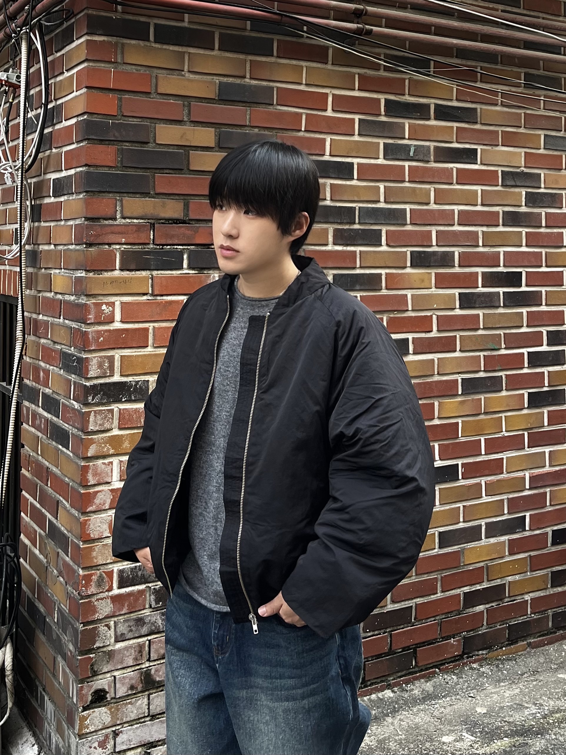 noun Wide Denim Pants Blue 착용 스타일 - 1