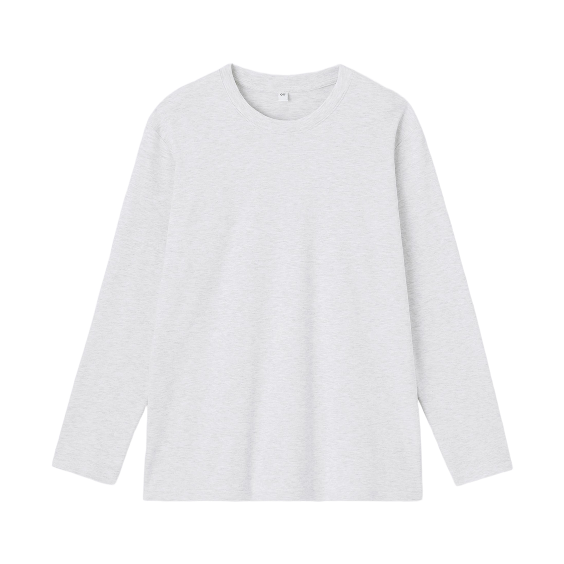 357492-02 GU Soft Cotton Crewneck T-Shirt Light Gray