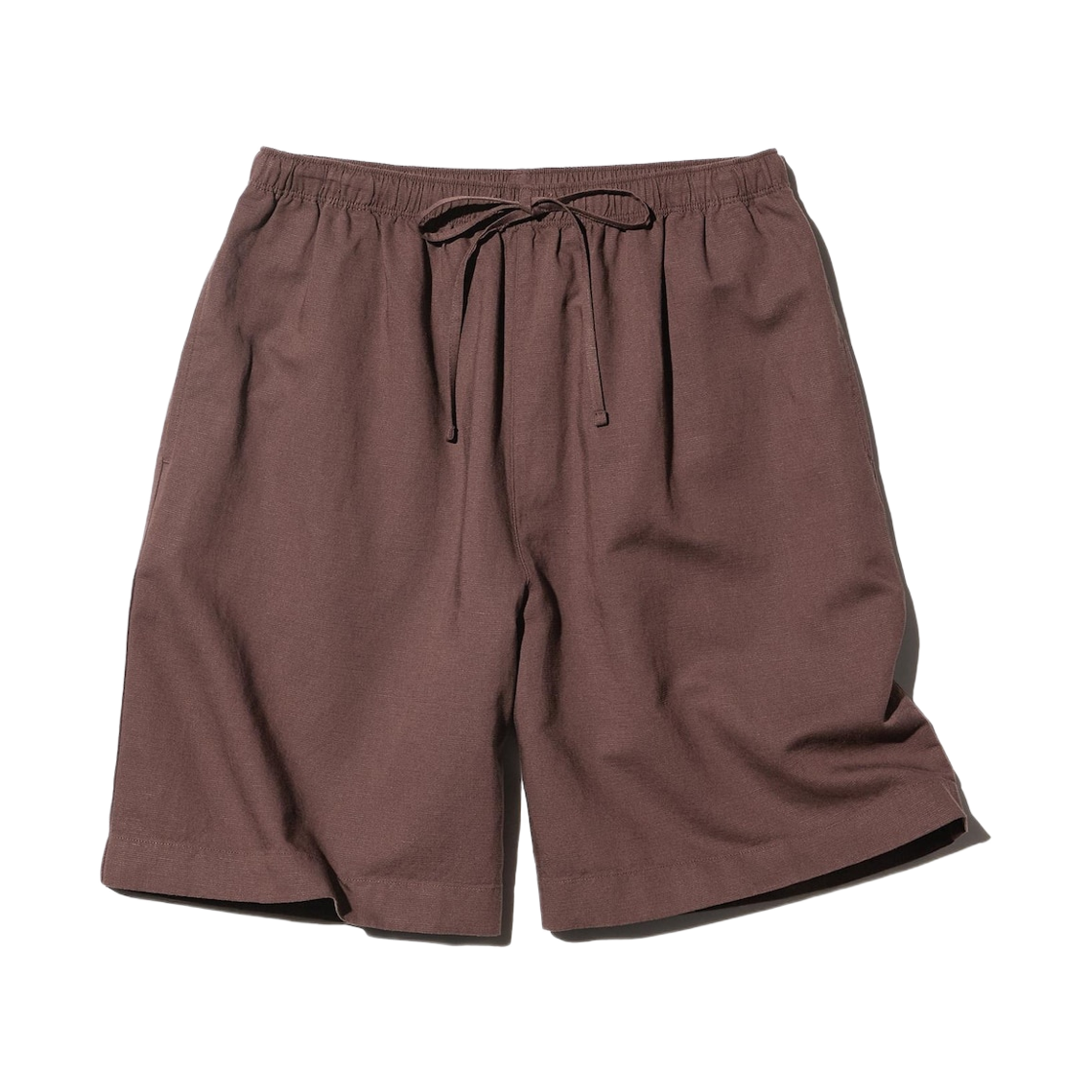 485251-37 (W) Uniqlo Linen Blend Easy Shorts Brown - JP
