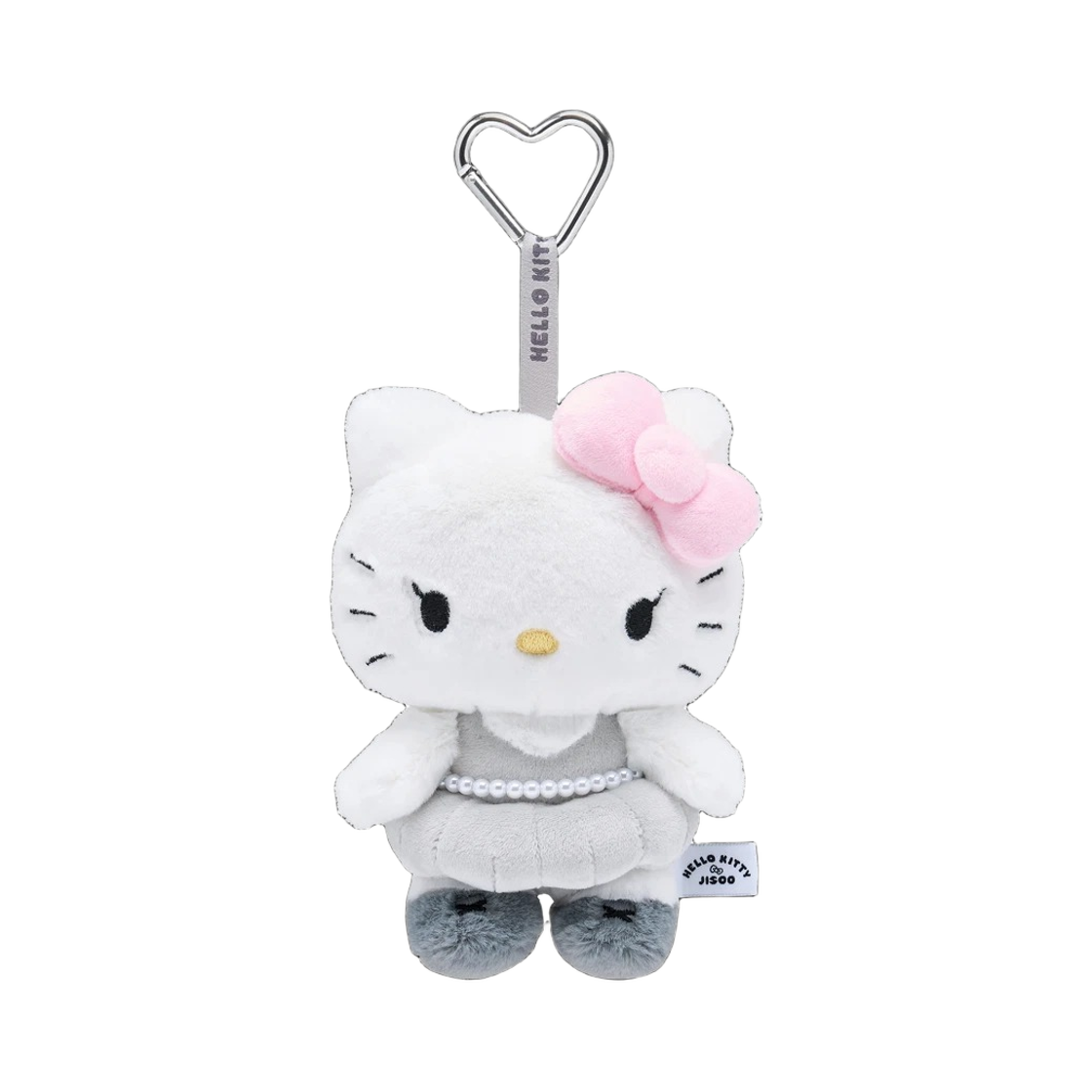 헬로키티 x 지수 플러시 키링 핑크 그레이 (개봉 박스)(HELLO KITTY x JISOO Plush Keychain Pink Gray (Opened Case))