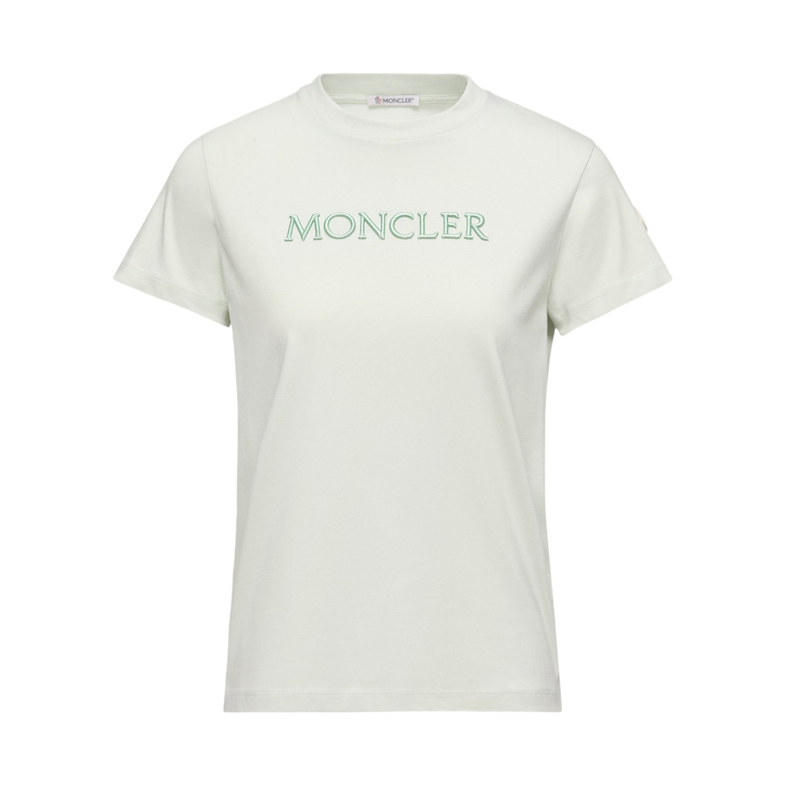 L1-093-8C00021-89AUO-80E (W) Moncler Embroidered Tonal Logo Cotton T-Shirt Light Green - 26SS