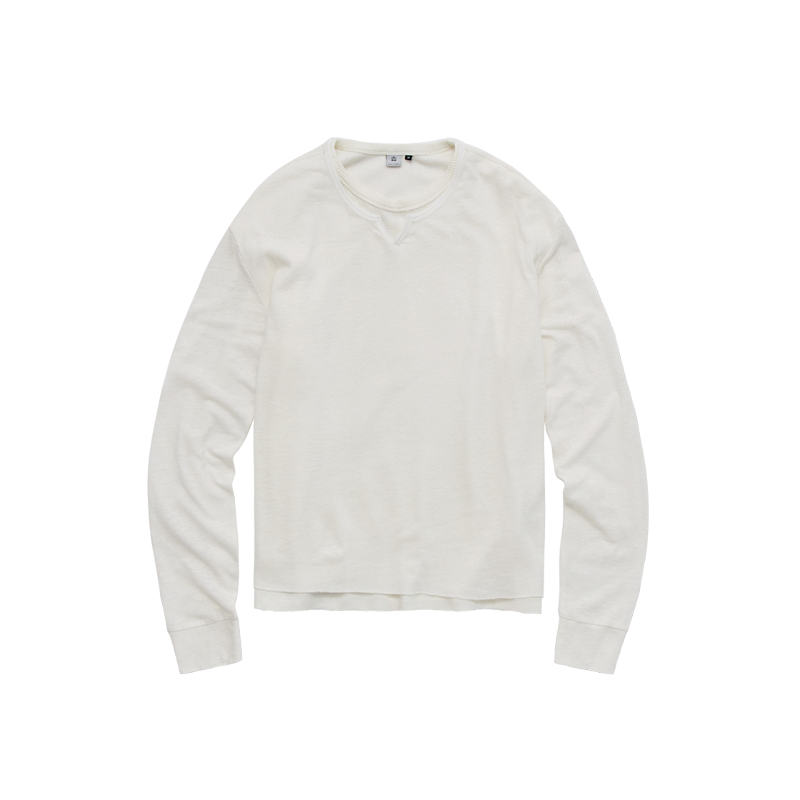 폴리테루 루트 넥 크롭 롱 슬리브 유즈드 화이트(Polyteru Root Neck Cropped Long Sleeves Used White)
