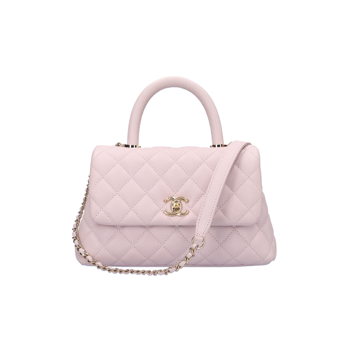 ITGV3QVI7LQH Chanel A92990 Small Top Handle Flap Bag in Light Purple Grained Calfskin with Gold Hardware