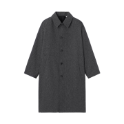 GU Cozy Melton Balmacaan Coat Gray