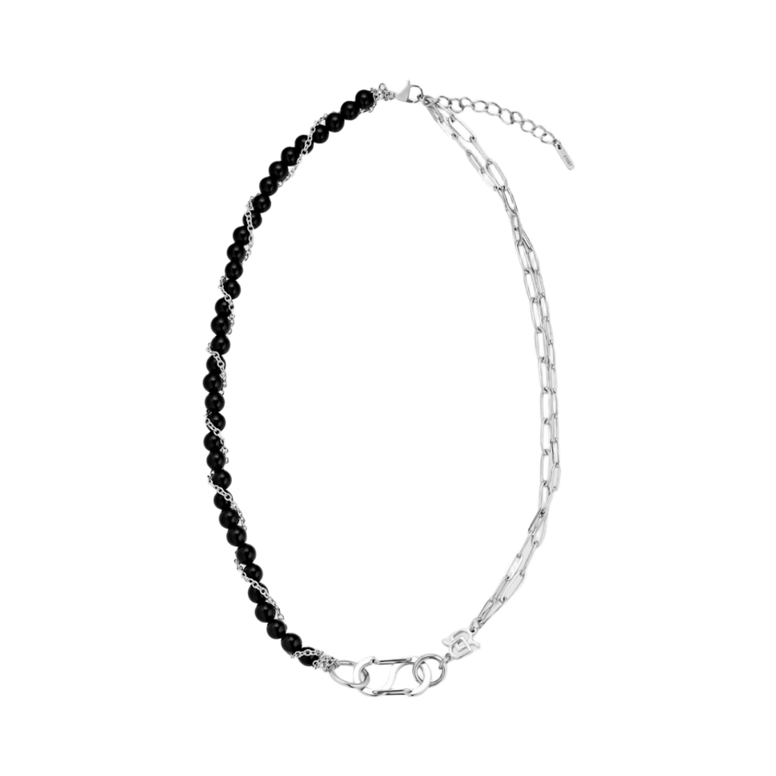 RNSN146 ROMANTINUER SN.146 Double Layer Black Stone Necklace