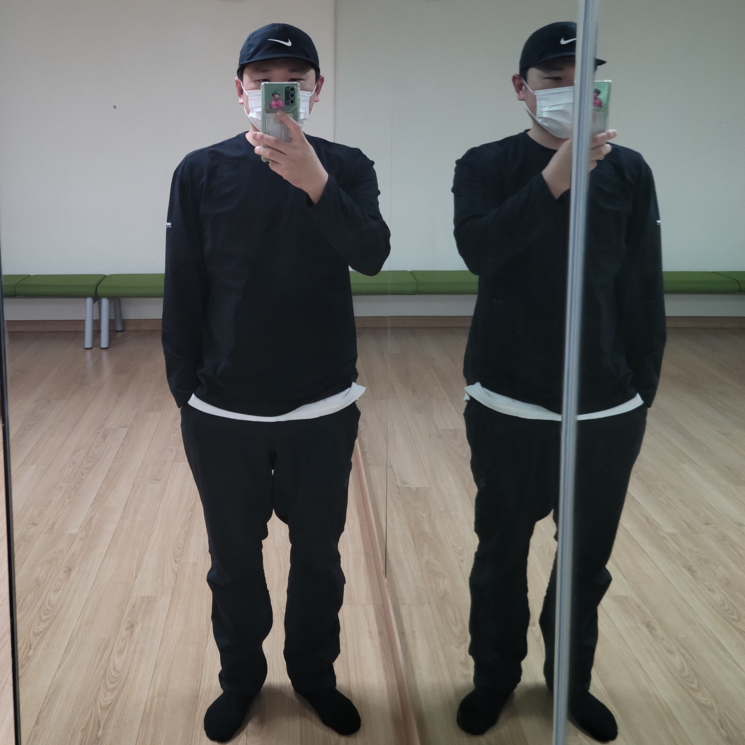Nike Dri-Fit Fly Unstructured Swoosh Cap Black, Nike ACG Trail Pants Black Anthracite - Asia 착용 스타일