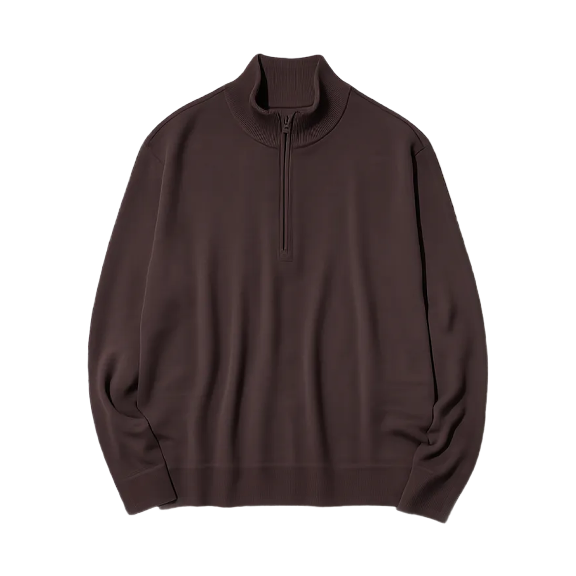 유니클로 메리노 울 하프집 니트 스웨터 다크 브라운 - JP(Uniqlo Merino Wool Half-Zip Knit Sweater Dark Brown - JP)