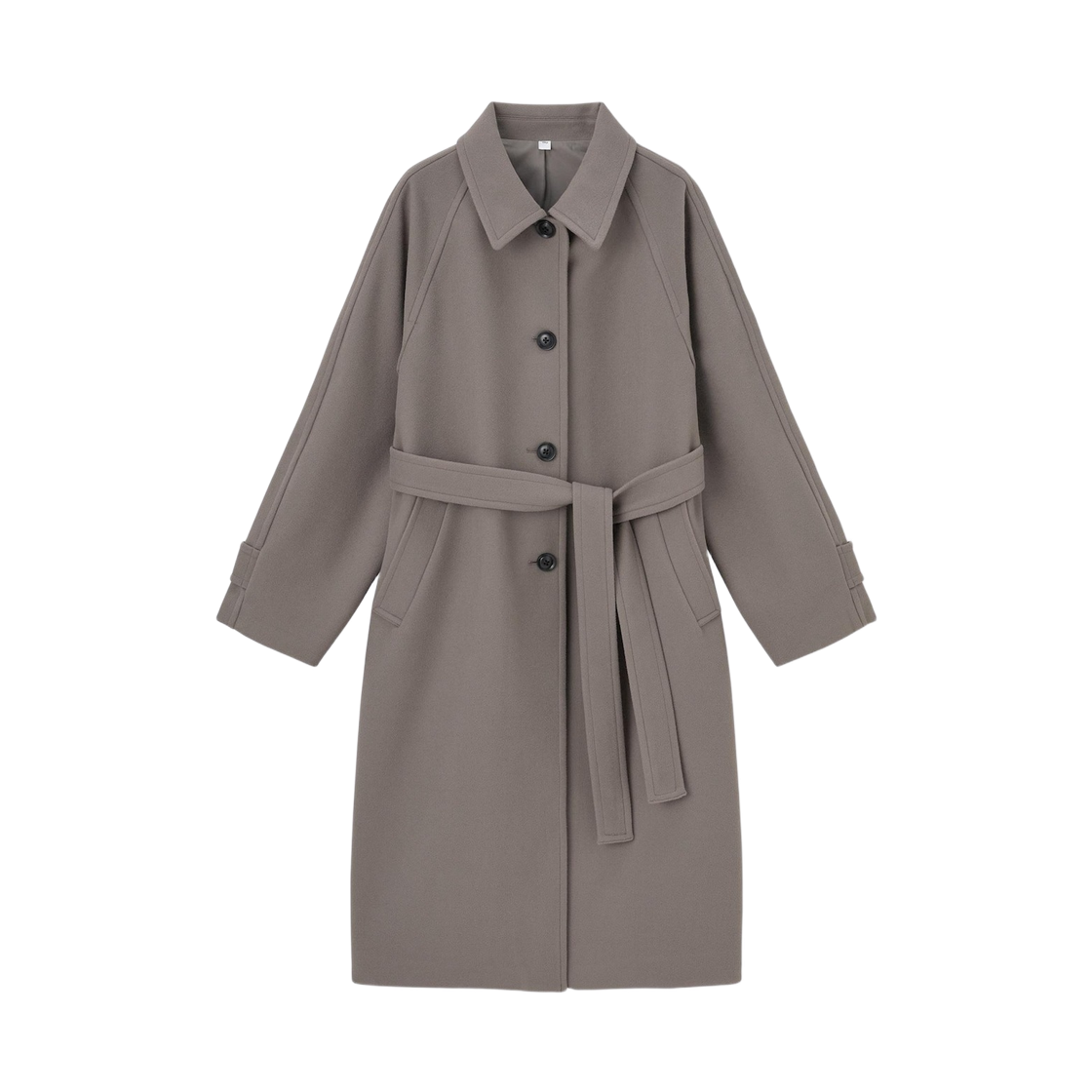 357674-35 (W) GU Cozy Melton Balmacaan Coat Brown