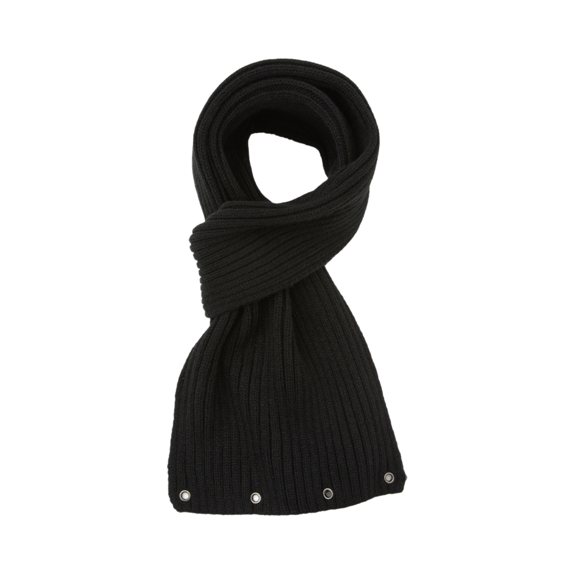 R25W005EKBK ROMANTINUER Eyelet Knit Muffler - Black