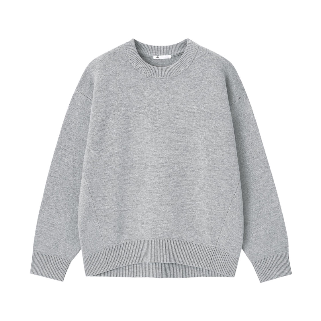 359635-04 (W) GU Sweat Look Knit Oversized Pullover Gray