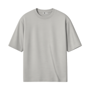 Uniqlo U Airism Cotton Oversized Crewneck T-Shirt Light Gray - JP